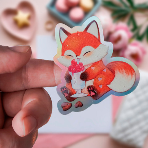 Стикер "Foxy Milkshake" голография