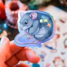 Стикер "Cute Rat" голография