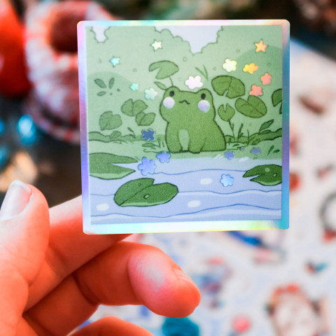 Стикер "Frog" голография
