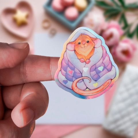 Стикер "Tiny Mouse" голография