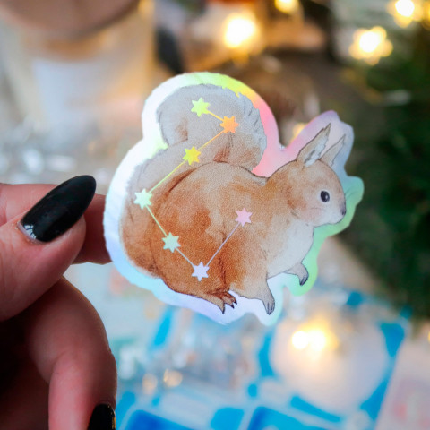 Стикер "Squirrel" голография