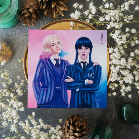 Стикер "Enid and Wednesday 3"