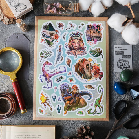 Стикерпак "Girls and Dinosaurs"