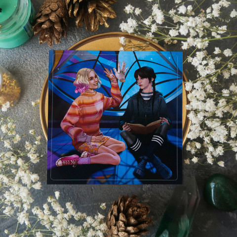 Стикер "Enid and Wednesday"