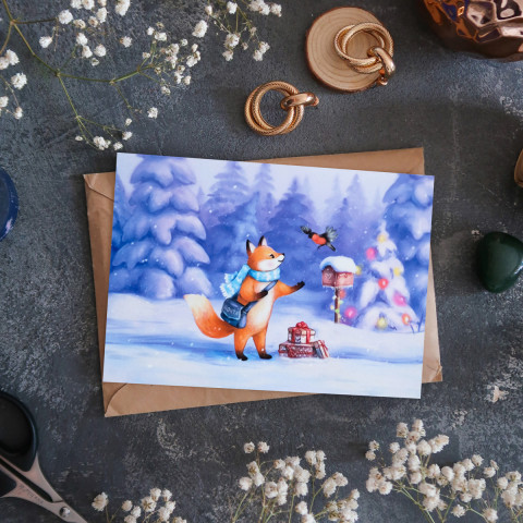 Открытка "Зимняя Лисья Почта"