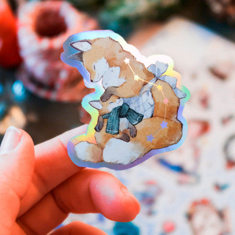 Стикер "Лисья Забота" голография