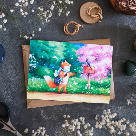Открытка "Весенняя Лисья Почта"