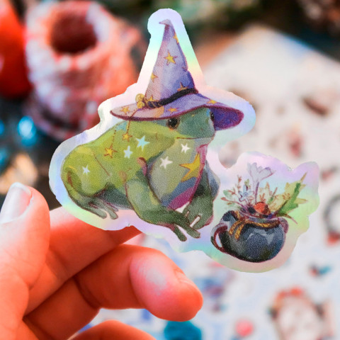 Стикер "Magic Frog" голография