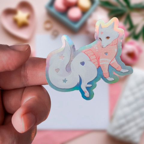 Стикер "Shy Fox" голография