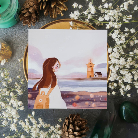 Стикер "Girl and Lighthouse 2"