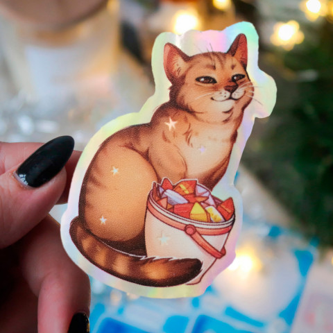 Стикер "Cute Cat" голография