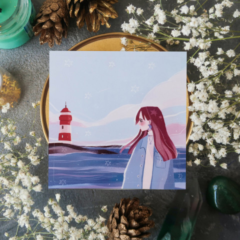 Стикер "Girl and Lighthouse 3"