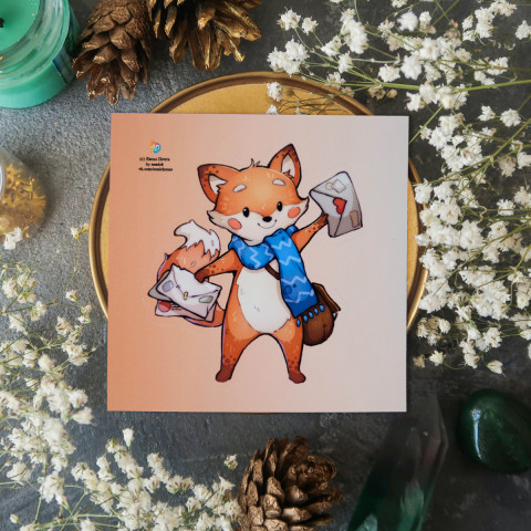 Стикер "Лисенок-почтальон 2"