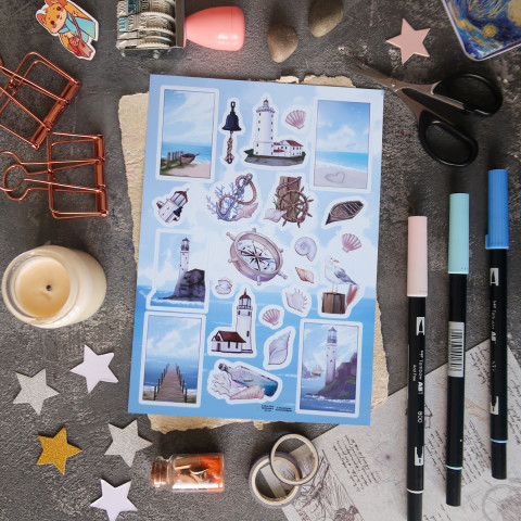 Стикерпак "Sea and Lighthouses