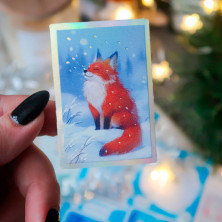 Стикер "Snow Fox" голография