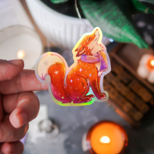 Стикер "Snowy Fox" голография