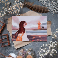 Открытка "Girl and Lighthouse 2"