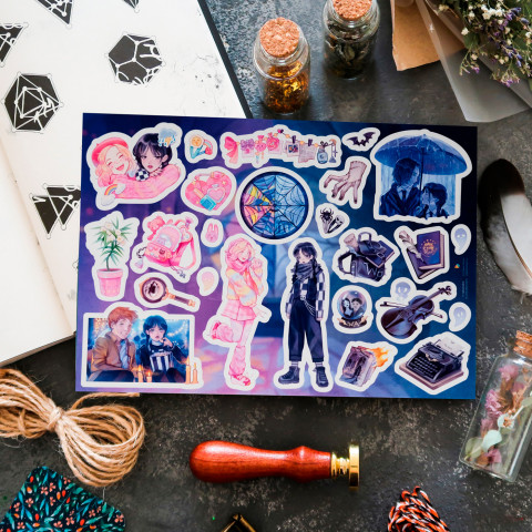 Стикерпак "Enid and Wednesday"