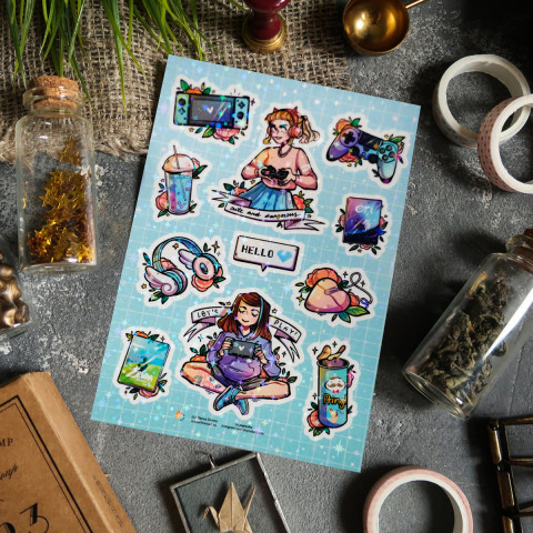 Стикерпак "Game Girl" голография